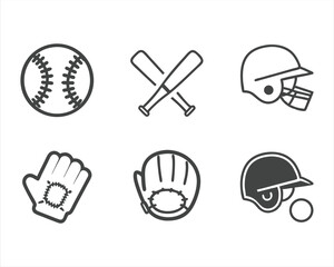 Baseball icon set