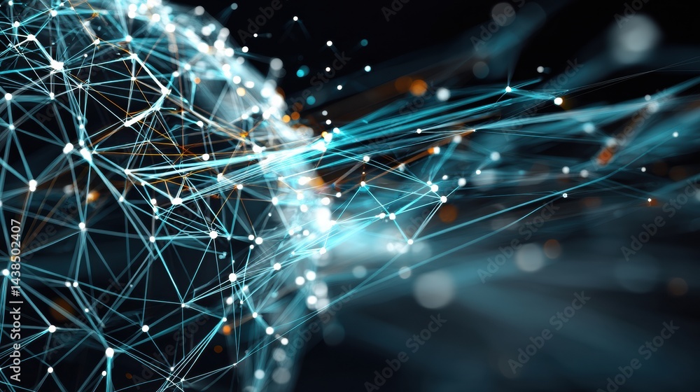 Aufkleber Wireframe Globe Showcasing Interconnected Nodes and Data Streams Symbolizing Global Connectivity and Digital Networks