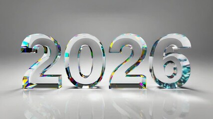 3d gold number 2026 indicates new year celebration