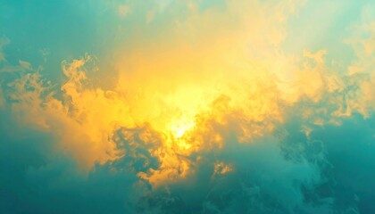 Fototapeta premium Golden sunrise over cloudy horizon nature photography ethereal atmosphere serene landscape inspirational viewpoint