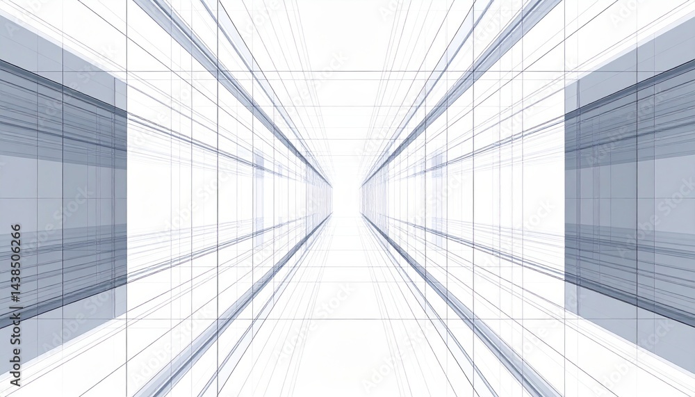 Poster abstract perspective lines digital space graphic design minimal environment eye-level view contempor