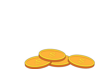 vector illustration of a stack of gold coins, suitable for finance, marketing, stocks and business world