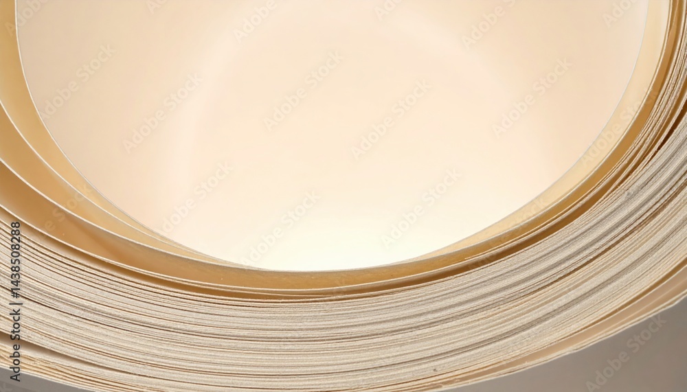 Poster exploring the artistic essence of circular paper rolls in a minimalist studio setting creative photo