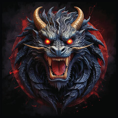 Molten Majesty: A Legendary Crimson Dragon Coiled in Lightning, Torn Metal Scales, Blazing Golden Eyes and Vivid Watercolor Fury on Black Canvas, Dragon T-shirt Vector Design.