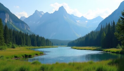 Fototapeta premium Serene Mountain Lake