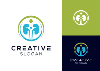 Lungs with stethoscope and cross logo design for health and internal organs