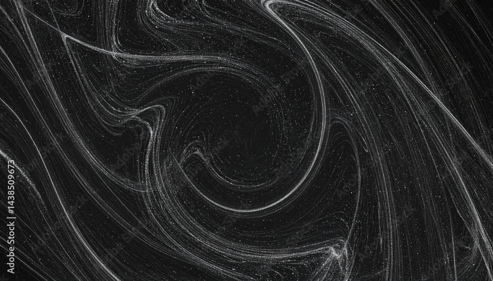 Poster fluid motion swirls abstract art digital design black background close-up view dynamic patterns