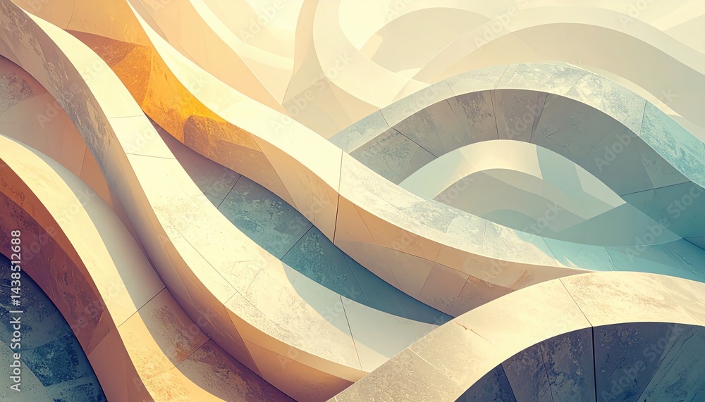 Aufkleber dynamic wave patterns abstract art digital design modern environment aerial view creative concept fo
