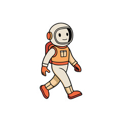 Fun Cartoon Walking Astronaut Vector Art Design