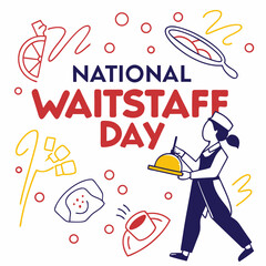 NATIONAL WAITSTAFF DAY vector illustration