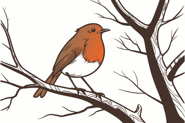 robin on a branch
