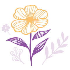 Abstract floral design. One line flower art. Hand painted flowers. Minimalist botanical pattern. Contemporary cushion print.