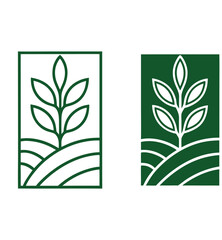 Green Plant and Field Logo Design Variations
