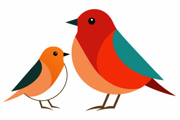bird with a red heart