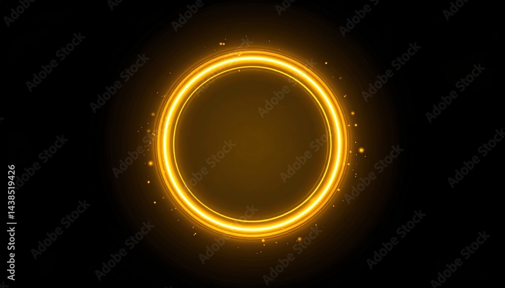 Poster dynamic golden ring animation digital art visual effects abstract environment close-up viewpoint lig