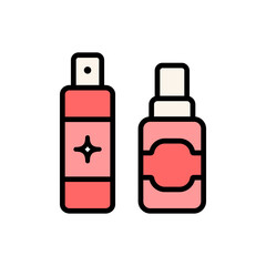 Hair care cosmetics icon. Vector sign of woman beauty salon. Dry shampoo, conditioner, hair mask sign. Woman health hair care symbol. Simple sign for web design isolated on white background.