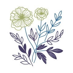 Floral line artwork. Botanical outline sketch. Minimalist flowers design. Hand painted flowers. Fine print cushion cover.

