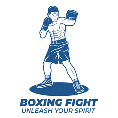 Classic Boxing Fighter Retro Style Vector Art

