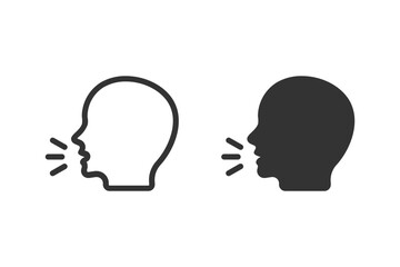 Speaking icon set. suitable for various design projects related to communication, talking, and voice. vector illustration