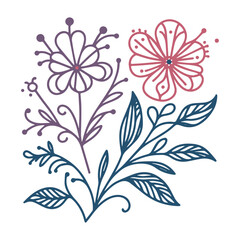 Floral sketch drawing. Minimalist botanical art. Hand painted flowers. Fine print cushion print. Modern floral style.

