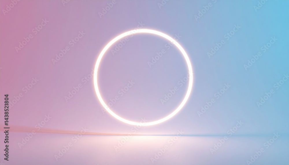 Poster illuminated circular motion design abstract space digital art soft gradient background minimalist vi