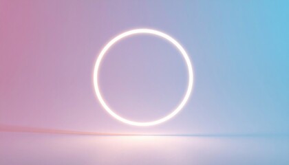 Illuminated circular motion design abstract space digital art soft gradient background minimalist viewpoint modern aesthetic