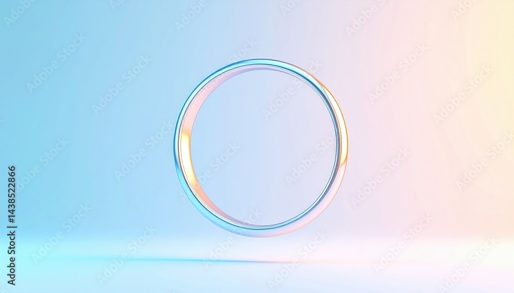 Poster floating circular shape animation digital space motion graphic minimalist design abstract concept
