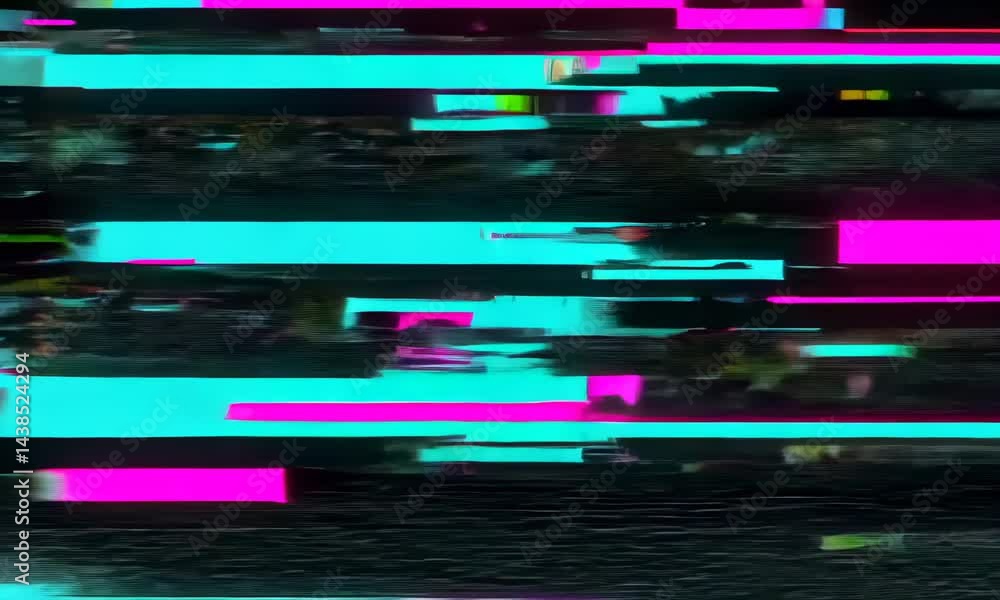 Poster unique design abstract digital animation pixel noise glitch error video damage