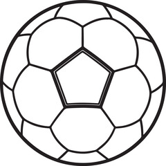 Obraz premium soccer ball sksketch line art, black outline, vector and illustration, coloring book page line art drawing
