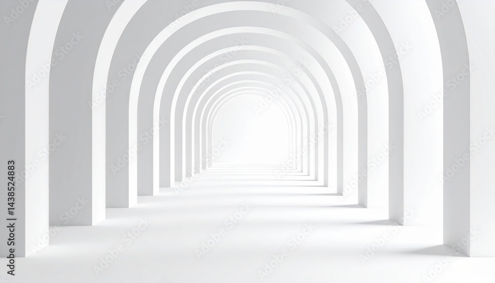 Aufkleber illuminated archways creating depth in a minimalistic space abstract photography bright environment 