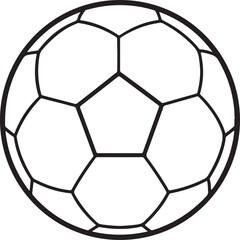 Obraz premium soccer ball sksketch line art, black outline, vector and illustration, coloring book page line art drawing