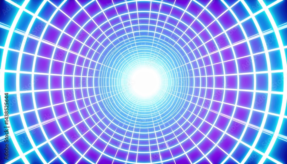 Aufkleber dynamic light tunnel visuals futuristic space digital art abstract environment high-tech viewpoint i