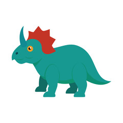 A colorful triceratops vector art illustration