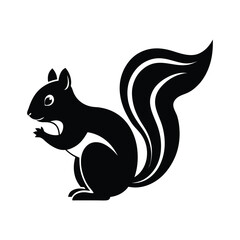 A squirrel silhouette vector art illustration