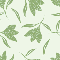Christmas seamless pattern with berry and pine branch, winter design, hand drawn elements