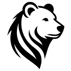 Bear portrait silhouette sharp vector design