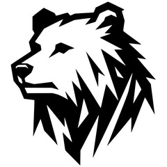 Bear portrait silhouette sharp vector design