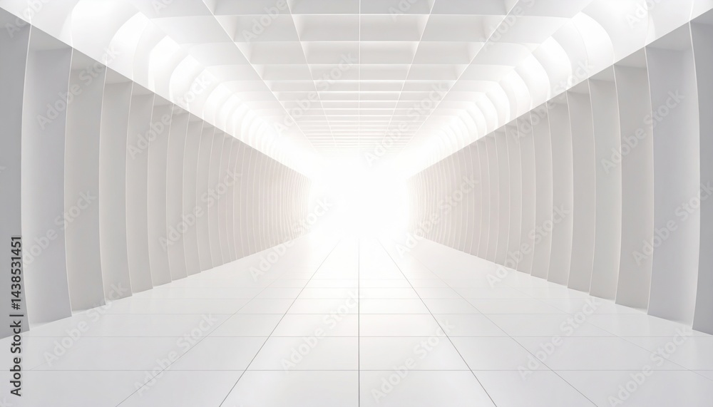 Poster exploring the brightness of modern architecture in a futuristic corridor minimalist design high pers