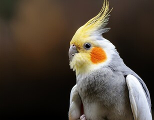 isolated cockatiel perched on a branch