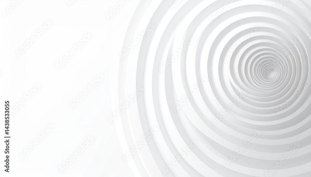 Poster dynamic spiral patterns unveiled in a minimalist white space abstract art concept digital environmen