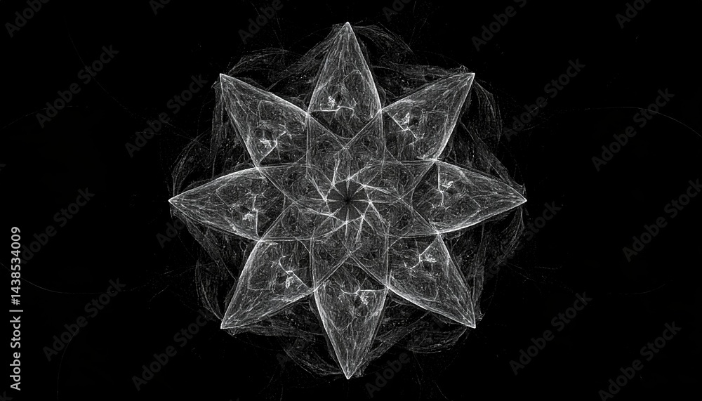 Poster intricate geometric pattern design digital art abstract dark background symmetrical view creative co