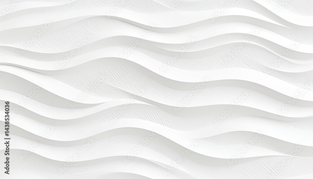 Poster flowing white waves design studio background abstract art minimalist aesthetic top view visual textu