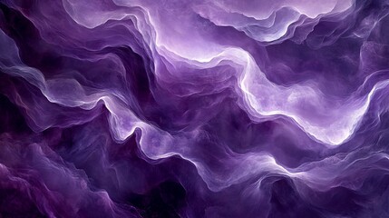 Fototapeta premium Ethereal purple cloudscape with luminous waves