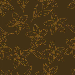 Abstract Digital Hand Drawn Seamless floral pattern background. ready for print digital flower textile allover design