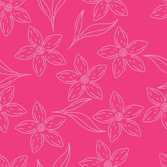 Abstract Digital Hand Drawn Seamless floral pattern background. ready for print digital flower textile allover design