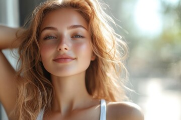 Obraz premium Close-Up of Woman Using Natural Deodorant for Sensitive Skin