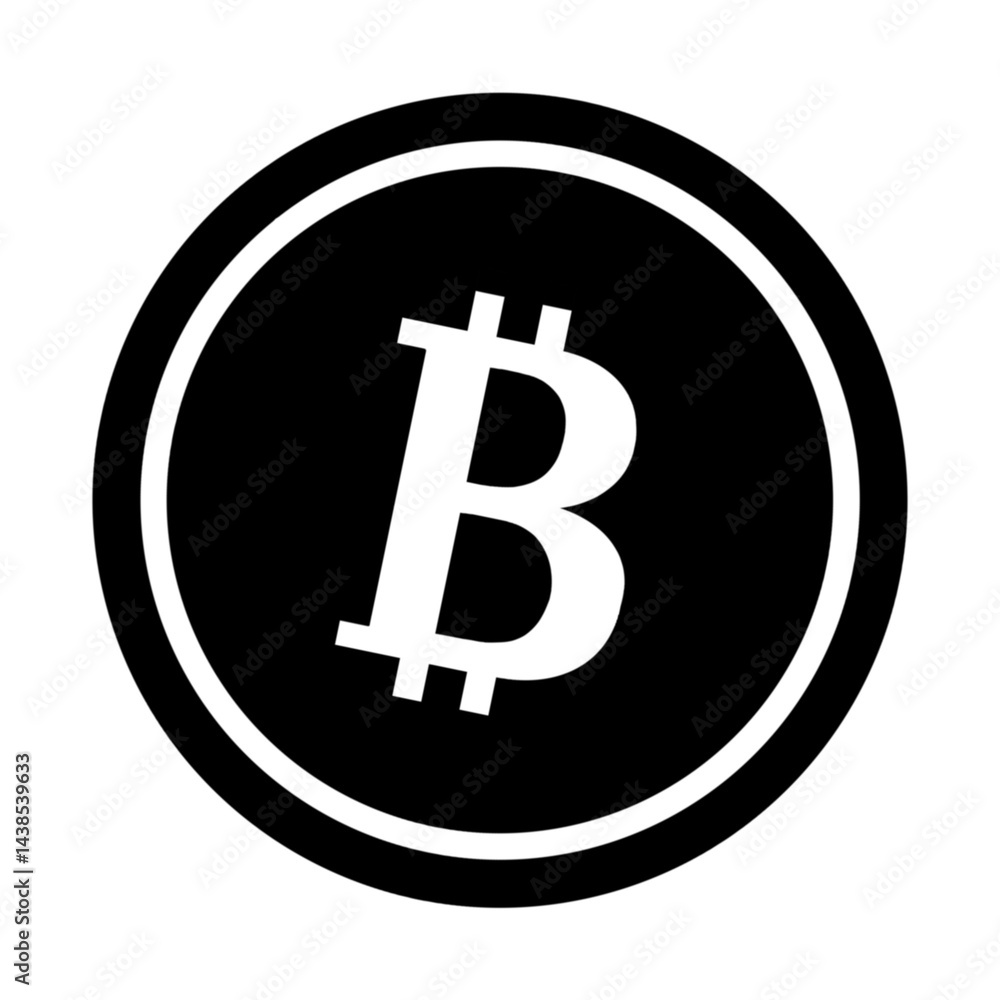 Poster bitcoin icon with simple and modern design transparent background