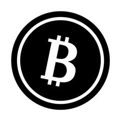 Bitcoin icon with simple and modern design transparent background