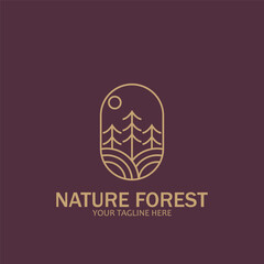 nature forest icon line art style icon vector illustration template design