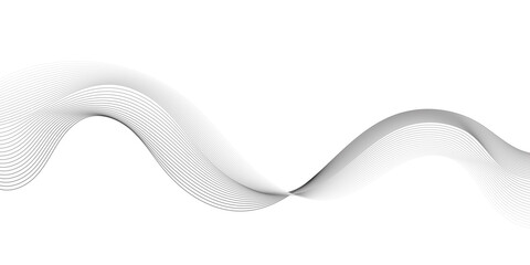 Wave flowing liquid line abstract background. Black and white vector design 3D lines in perspective, curve and wave lines in motion, smooth and soft backdrop	